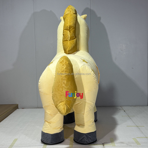 Costume Gonfiabile da Mascotte Unicorno Giallo Chiaro, MOQ 1P 2m, Personaggio Cartoonesco Colorato per Eventi Scolastici - Product Image 6