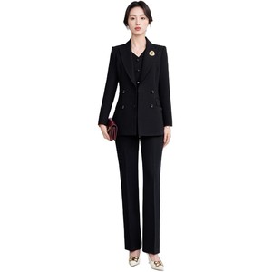 Women's Purple Three-Piece Suit Set Polyester Worsted Elegant OL Style Commute - Product Image 5