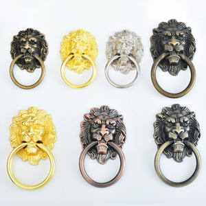 Lion Head <strong>Door</strong> Knocker Zinc Alloy Antique Pull Ring Handle Vintage Decor Hardware for Wooden Gate Cabinet Drawer Furniture Multi - Product Image 1