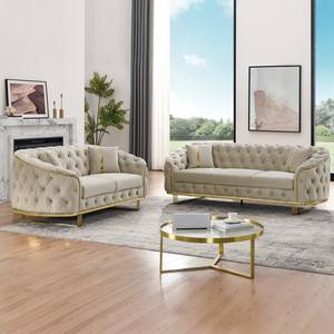 Ensemble de canapés en velours noir de luxe 1/2/3 places, coussin moelleux élégant pour salon, <span class=keywords><strong>canapé</strong></span> double et ensemble de canapés combinés en gros - Product Image 1