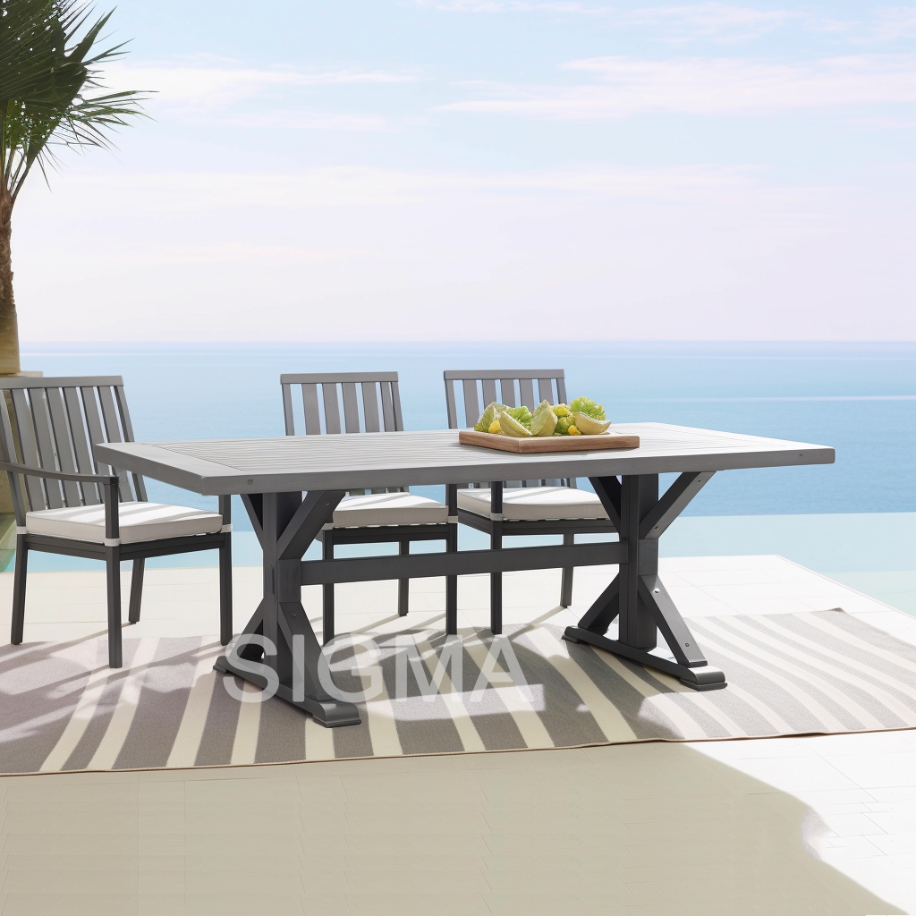 SIGMA Aluminum Dining Chairs Waterproof Patio Outdoor Furniture Set