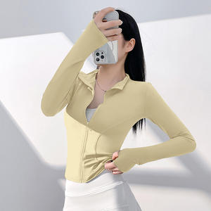 Veste de sport de plein air Naked Feeling pour femme Conception debout respirante et serrée pour les vêtements de yoga et de fitness - Product Image 1