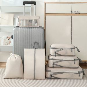 6PCS Set Travel Storage Bag Multifunction Luggage Compression Packing <b>Cubes</b> Travel Organizer Bag Set - Product Image 2