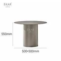 Meubles EKAR |   Table d'appoint sur piétement métallique brossé Lunar - Décoration moderne pour salon