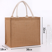Tas Tote Jute Kualitas Grosir 31*27*16cm Custom, Polos, Bisa Cetak Logo, Tipe Penutup, Untuk Pantai