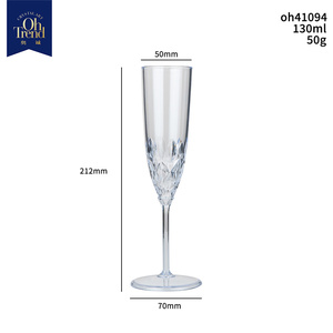 Fêtes fleur gravé vin rouge Cocktail mariage en vrac sans bpa cannelures en plastique flûtes <span class=keywords><strong>à</strong></span> <span class=keywords><strong>champagne</strong></span> jetables - Product Image 6