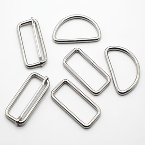 Hebilla de metal con anillo en D cuadrada y semicircular para accesorios de bolsos, acabado chapado duradero - Product Image 1