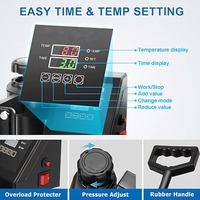Double affichage avancé nouveau 8 dans 1 Machine combinée de presse de chaleur de Sublimation de Machine de transfert de chaleur pour la tasse/chapeau/t-shirt/roche d'ardoise/MDF