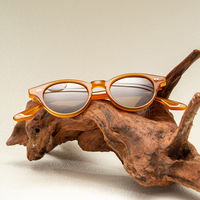 Lunettes de soleil rondes en plastique rétro bloqueur optique acétate lunettes de soleil transparentes lunettes de soleil acétate lunettes de soleil épaisses