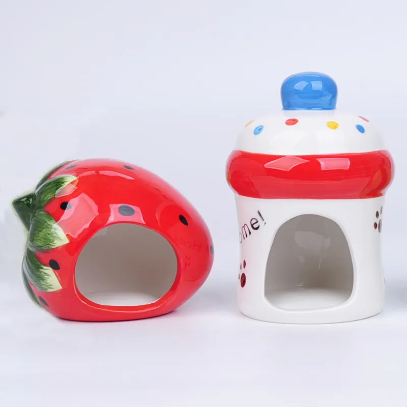Cuccia per animali domestici in ceramica Cooling Ice House Four Seasons Strawberry Ceramic hamster house