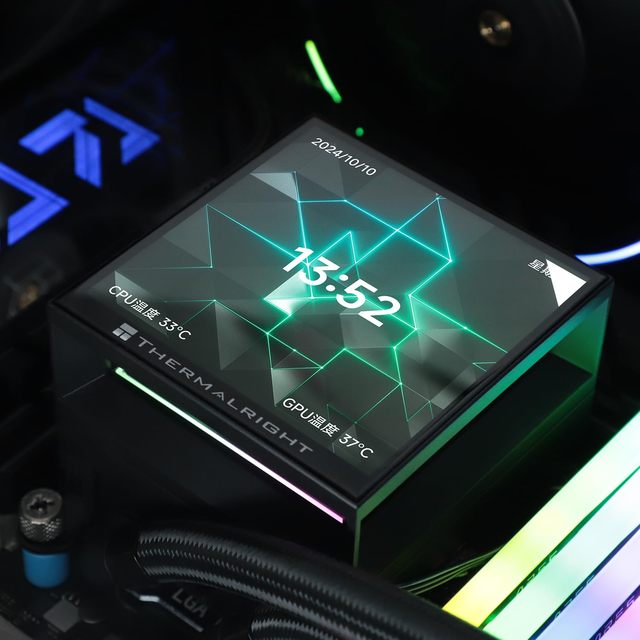 Thermal-right Hyper Vision 360 ARGB 3.95" LCD Screen Fluid Bearing Aluminum Heatsink Supports Video/GIFs for AM5/AM4