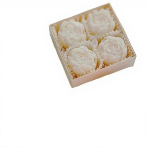 Handmade 4-Piece Rose-Scented Soy Wax <b>Candles</b> <b>Set</b> Aromatherapy Home Decoration Customized Fragrance Holiday Modern Easter - Product Image 2