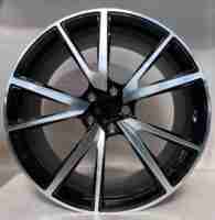 Sur mesure 12000T Forgé |   Norme DOT |   MOQ 4 S1-00151 18-24 Noir brillant avec finition usinée multi-rayons pour jantes Audi A7 S7