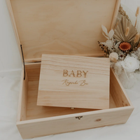 Boîte à souvenirs pour bébé pour ranger la première dent, les cheveux et les photos avec nom gravé personnalisé et détails de naissance