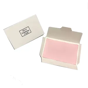 With Paper Envelope Packed Pink Cleaning Clothes Wholesale Anti Tarnish Custom Logo Silver Jewelry Polishing Cloth