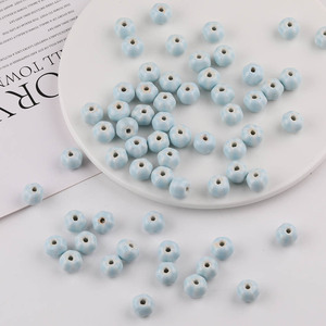 Cuentas de cerámica con esmalte floral en forma de calabaza de 8 mm, cuentas sueltas para hacer pulseras, materiales para hacer joyería DIY, colores aleatorios. - Product Image 3