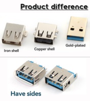 Conector USB Tipo A Hembra/Macho de 10.0/10.5/13.0/13.7/14.2/15.0/17.5/19.6/20.5mm, Pines de Carga Tipo A
