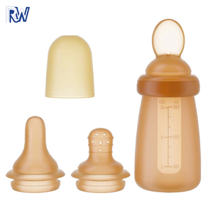 Cuillère à céréales de riz <span class=keywords><strong>pour</strong></span> bébé, cuillère souple en silicone à presser, biberon <span class=keywords><strong>pour</strong></span> eau, poudre et lait, jouet de dentition <span class=keywords><strong>pour</strong></span> bébé - Product Image 1