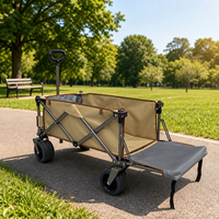 TianJing Sky Chariot pliable en acier au carbone pour camping, pêche, pique-nique, stand de vente, avec roues pivotantes et ouverture arrière, garantie 3 ans
