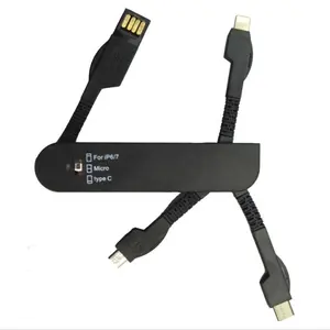 Pisau Swiss Army Berbentuk 3 In 1 Kabel Pengisi Daya Cepat Kabel USB C