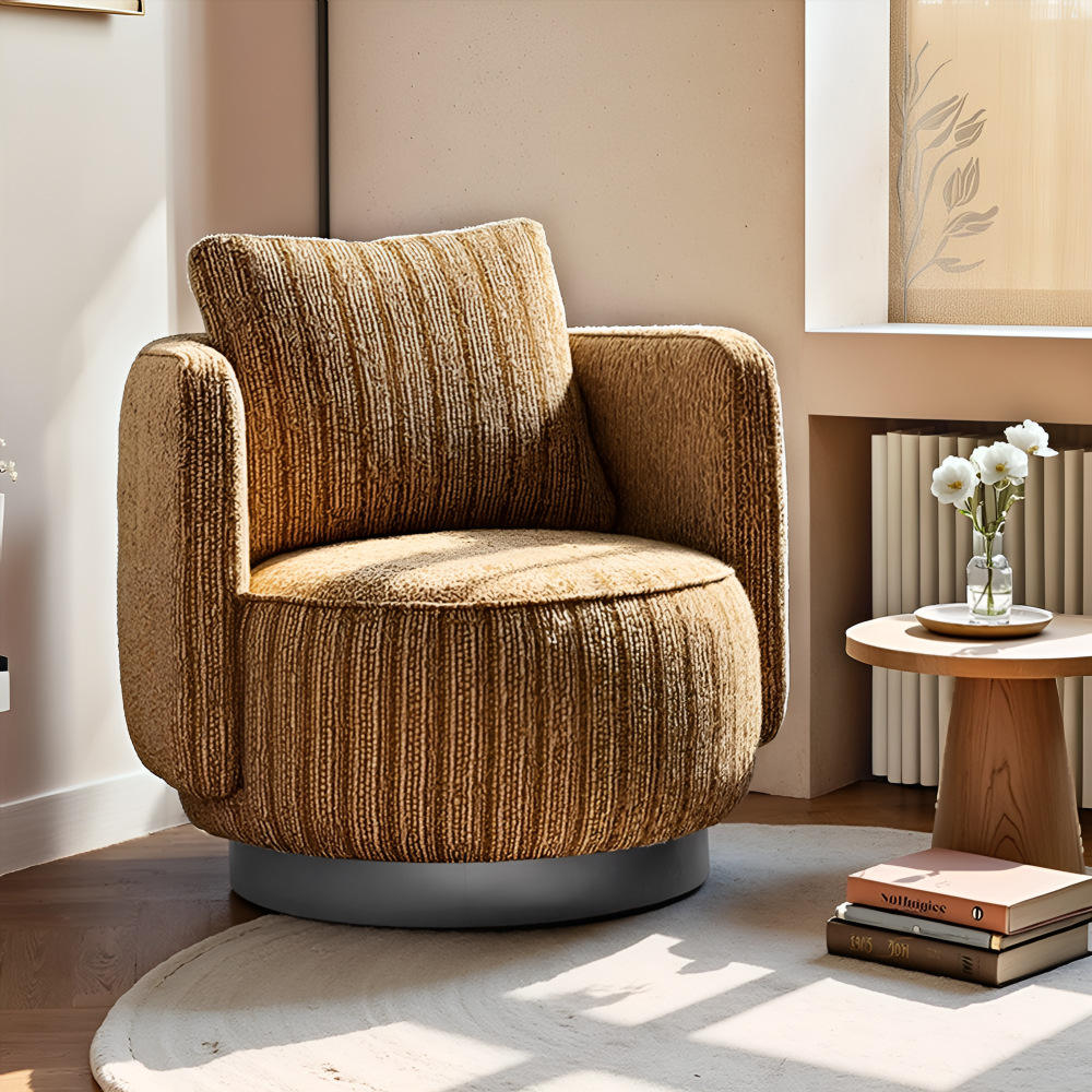 Yellow - Snowflake Velvet - Single Chair, Rotatable