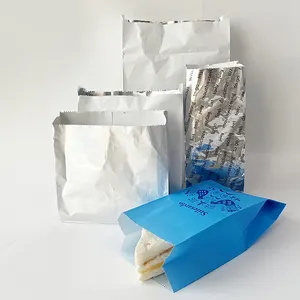 Индивидуальный Печатный пищевой сэндвич-пакет из алюминиевой фольги, бумажный пакет для цыплят, фаст-фуд, упаковка для горячей пищи