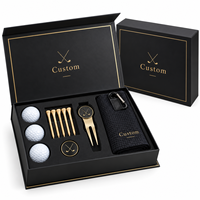Boîte cadeau personnalisée pour accessoires de golf, emballage rigide de luxe en papier avec insert en EVA pour balles, tees, outil de réparation de divots, marqueurs, serviettes, ensembles