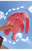 Logo de broderie personnalisé d'usine lapin de Pâques en peluche longue oreille lapin Peluche mignon peluche jouets pour cadeaux