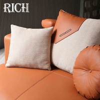 Fauteuil lounge surdimensionné en cuir, style italien moderne et luxueux, pour appartement, salon, chambre, hôtel, bureau