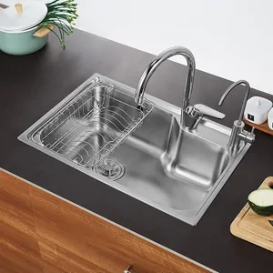 JOMOO 304 Stainless Steel Kitchen Sink With Drain Basket Under Above Counter Single Bowl Kitchen Sink Washing Bowl