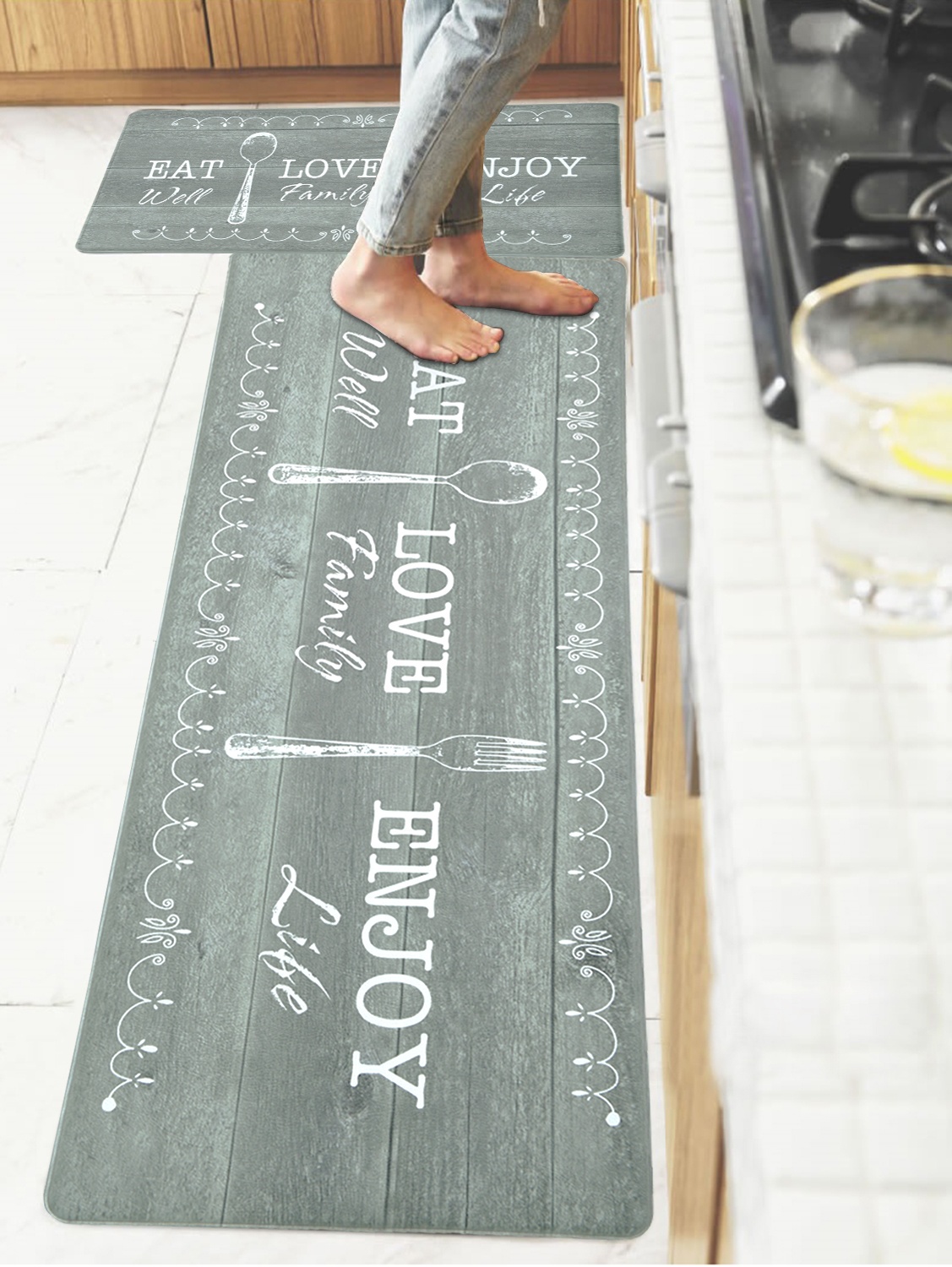 Shinnwa waterproof pvc foam anti fatigue kitchen floor mat for bathroom living room