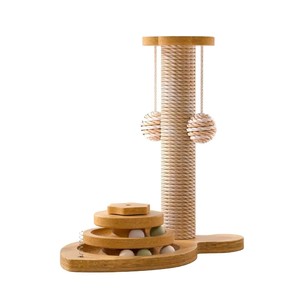 <b>Cat</b> Tree Sisal <b>Scratching</b> <b>Post</b> Solid Wood 33cm 43cm High Durable <b>Cat</b> Toy With Ball <b>For</b> Indoor <b>Cats</b> - Product Image 5