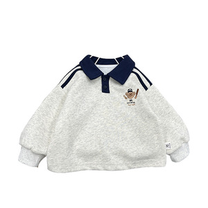 <span class=keywords><strong>Polo</strong></span> brodé personnalisé pour garçons, pull de printemps pour bébé, nouvelle collection 2026, vêtements pour enfants, style coréen, dessin animé, vêtements d'extérieur en coton - Product Image 5
