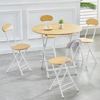 Table pliante ronde en bois de conception moderne et bon marché, table à manger pliante en bois