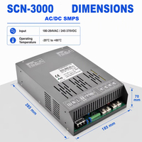 Alimentation à découpage 3kW pour LED, IP20, AC220V, DC12V, 24V, 28V, 36V, 48V, 72V, 96V, 110V, 150V, 220V, efficacité 89%