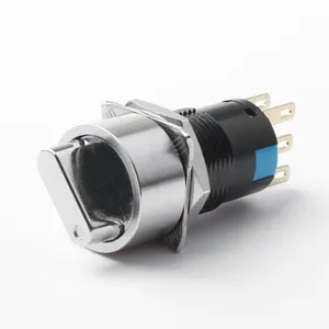 16mm selector switch IP66 stainless steel metal rotary switch 5A 250V 3 position
