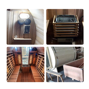 ساونا أسطوانية فاخرة 2-3 أشخاص في الهواء الطلق مع تكنولوجيا الأشعة تحت الحمراء والتدفئة الكهربائية الأرز الأحمر 6 كيلو وات للصحة التخلص من السموم - Product Image 2