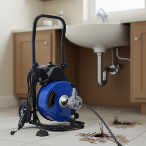 Limpiador de desagües con cable de 60 pies de largo, juego de cortadores de 1/2 pulgada con rueda y interruptor de pie para uso en baño y cocina - Product Image 2