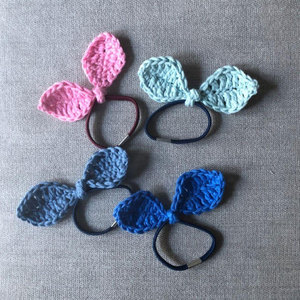 Handmade Crochet Yarn <b>Bow</b> Hair Ties Cute Bowknot Elastic Hair Bands for Kids Girls Hand-Crocheted Safety Yarn Baby Hair <b>Bows</b> Tie - Product Image 6