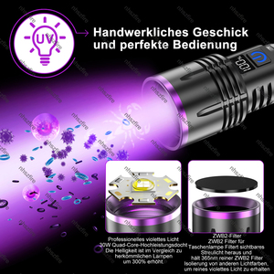 Lumière noire UV pour les taches d'urine d'animaux domestiques sur les tapis Détection <span class=keywords><strong>de</strong></span> scorpions et <span class=keywords><strong>de</strong></span> punaises <span class=keywords><strong>de</strong></span> <span class=keywords><strong>lit</strong></span> Argent Outils <span class=keywords><strong>de</strong></span> sécurité domestique Lampe <span class=keywords><strong>de</strong></span> poche - Product Image 2