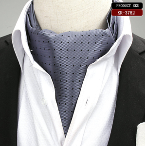 2022 hommes à pois Plaid <span class=keywords><strong>soie</strong></span> cravate cravates Jacquard tissé décontracté Ascot Polyester <span class=keywords><strong>soie</strong></span> costume chemise col écharpe - Product Image 3