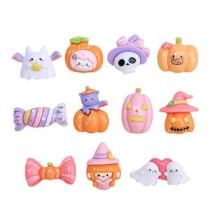 Halloween dibujos animados lindo cráneo cabeza calabaza caramelo fantasma encantos caja del teléfono basura decoraciones Diy zapatos flores accesorios para el cabello - Product Image 2