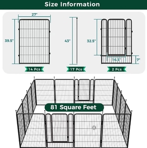 Cages pour chiens en treillis métallique soudé de qualité supérieure, grand chenil extérieur pour animaux de compagnie, course pour chiens avec toit - Product Image 3
