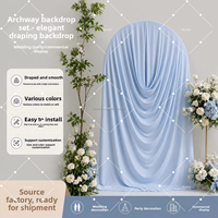 Housse d'arche préformée Muwei en forme de U, rideau de fond d'arche en tissu extensible mat pour la décoration d'entrée de cérémonie de mariage et de fête