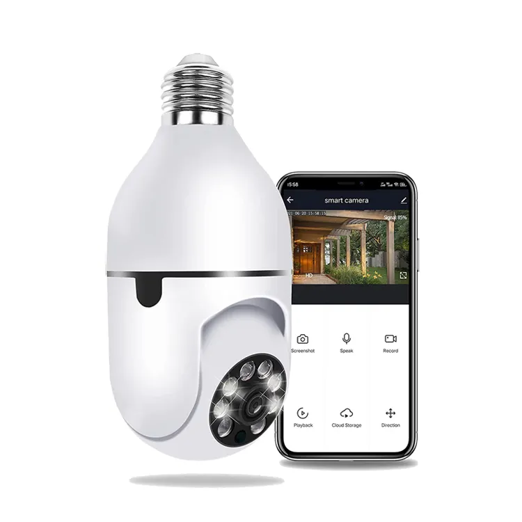 Wholesale Price Hd 1080p Security Light Bulb Design Camera v380 icsee wifi Camera