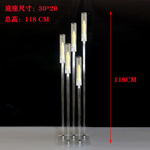 Nuevo estilo, candelabros de acrílico transparente de 118cm de altura, centro de mesa de boda, candelabros de cristal de <span class=keywords><strong>5</strong></span> brazos para decoración de fiestas y Mariage - Product Image 2