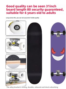 Nhà Máy Bán Buôn Chất Lượng Cao Tùy Chỉnh 31*8 Inch 7-Layer Maple Đôi Upturned Skateboard Thiết Lập Thích Hợp Cho Thể Thao Ngoài Trời - Product Image 3