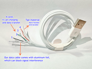 Cavo USB in Rame Puro da 1M 2M 3M per <span class=keywords><strong>Ricarica</strong></span> e Trasferimento Dati Veloce per Cellulari 12 13 14 Pro Max - Product Image 4