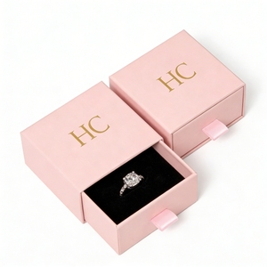 Elegant Gemstone Ring Luxury <b>Drawer</b> Box Jewelry Packaging Box Velvet <b>Insert</b> Embossing Custom Logo for Jewelry Brands OEM Service - Product Image 1