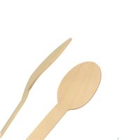 Vente Directe Usine Cuillère en Bois de Bouleau Biodégradable Couverts en Bois Jetables en Gros